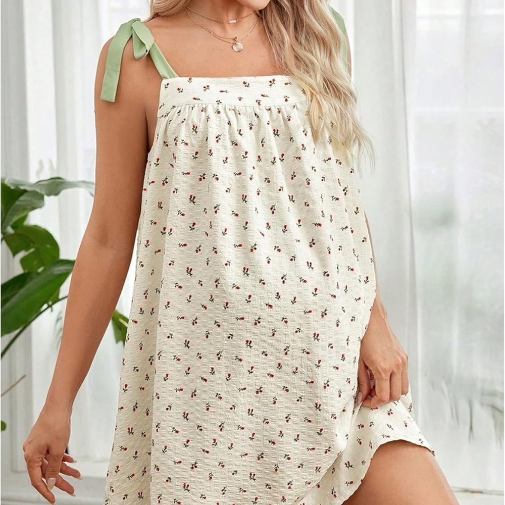 Maternity Floral Tie Shoulder Sleeveless Dress NWT